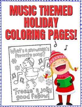 No Prep - Just Print! Christmas Music Themed Coloring Pages by HenRyCreated