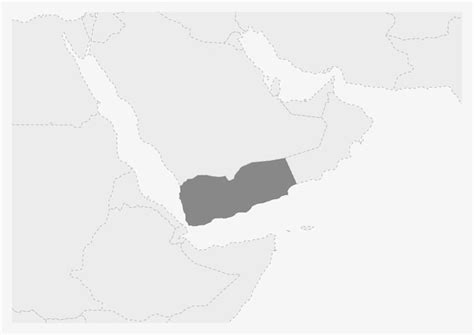 Premium Vector Map Of Middle East With Highlighted Yemen Map