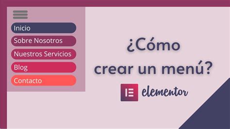 Cómo crear un menú con Elementor