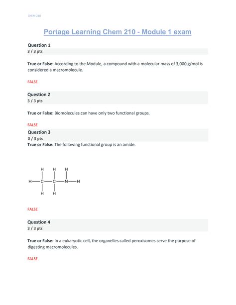 Solution Portage Learning Chem Module Exam Studypool