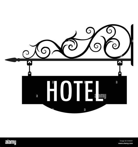 Vector Illustration Hotel Vintage Old Sign Signage Shop Sign Route