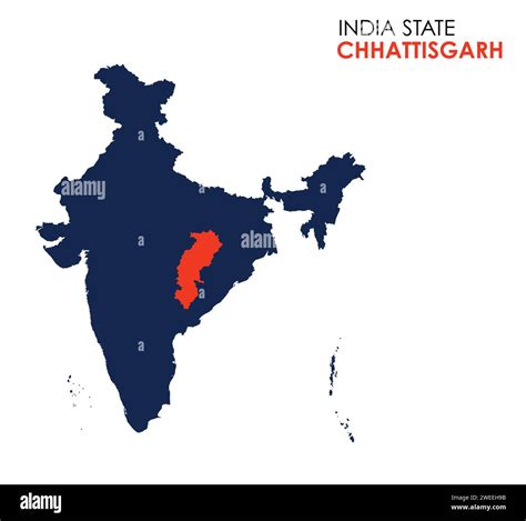 Chhattisgarh Map Of Indian State Chhattisgarh Map Illustration White