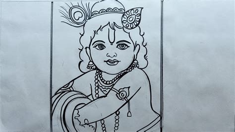 Very Easy Line Art Bal Krishna Krishna Thakur Drawing How To Draw Bal