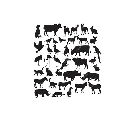 Premium Vector Farm Animal Silhouettes Art Vector Design