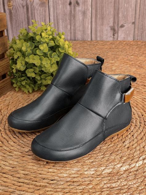 Women Casual Comfy Daily Adjustable Soft Leather Booties Anniecloth