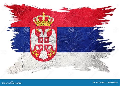 Grunge Serbian Flag Serbia Flag With Grunge Texture Stock Illustration