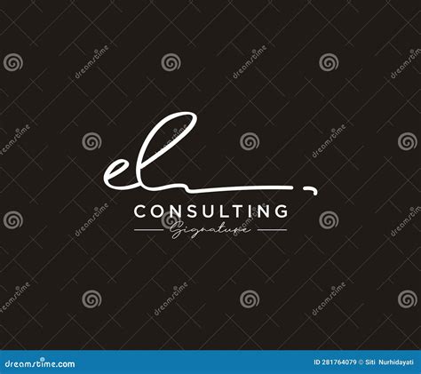 Initial EL Signature Logo Collection Template Vector Hand Drawn