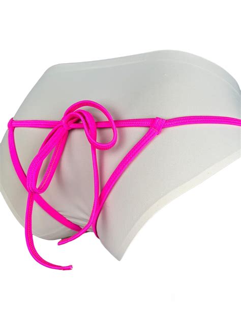 Shbikini Sexy Hot Mini Micro Open Crotch String Pink String Etsy
