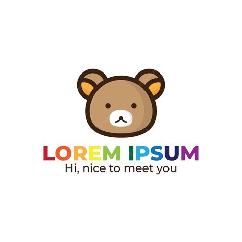 Premium Vector Nice To Meet You Slogan With Bear Doll Illustration On