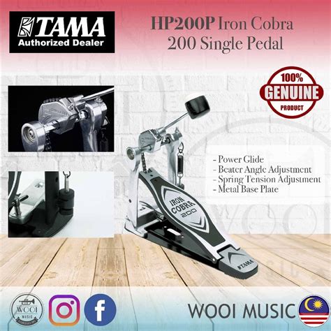 Tama Hp200p Iron Cobra 200 Single Bass Drum Pedal Power Glide Shopee Malaysia