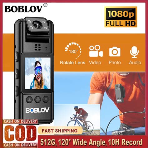 Boblov A Mini Body Camera Action Camera With Degrees Rotate Lens