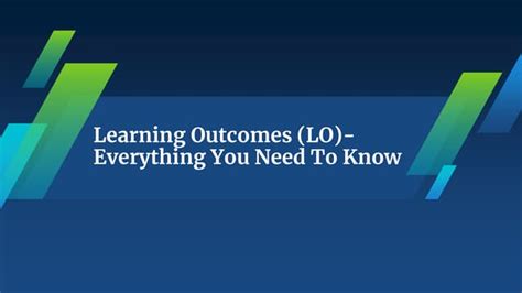 What Are Learning Outcomes Types Benefits And Examples Of Learning