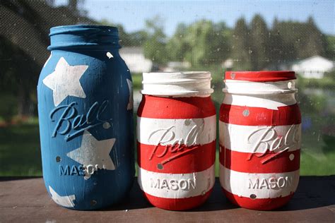 American Flag Jars Th Of July Jars Stars And Stripes Jars Red White