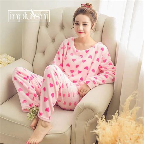 Inplusni Women Pajama Sets Korean Version Cute Autumn And Winter