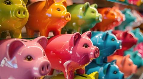 Premium Photo Colorful Array Of Piggy Banks In Various Shapes And