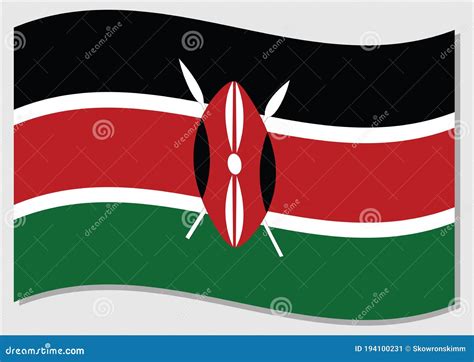 Waving Flag Of Kenya Vector Graphic Waving Kenyan Flag Illustration