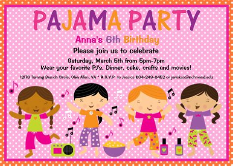 Pajama Party Invitation Idea Pajama Birthday Parties Birthday Party