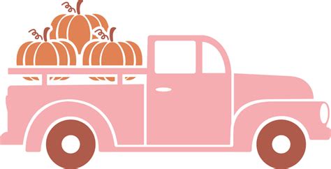 Blue Harvest Truck Watercolor Fall Clipart Pumpkin Truck Clipart Autumn