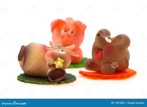 Three Marzipan Figures stock image. Image of eatable - 17879301