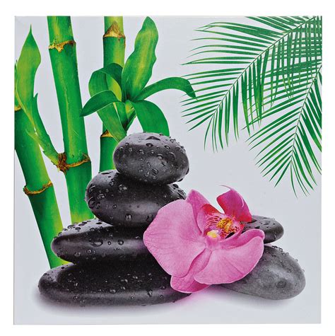 2er Set Wandbilder Orchideen Bambus Feng Shui Wellness Leinwand Bild