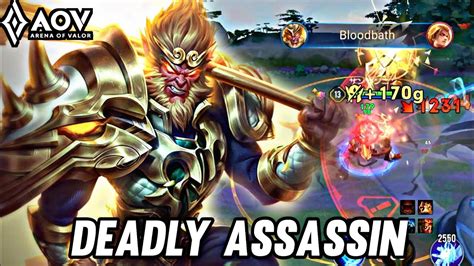 Aov Wukong Gameplay Deadly Assassin Arena Of Valor LiÊnquÂnmobile Rov Youtube