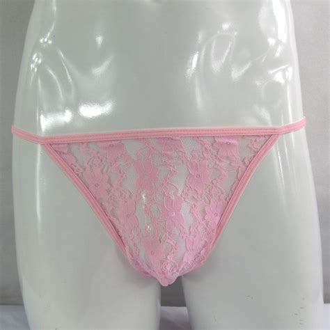 K G Men S String Bikini Contoured Pouch Stretchy Lace Floral Ebay