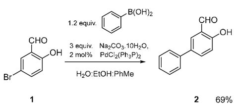 Scheme 1 Suzuki Reaction Of 5 Bromo 2 Hydroxybenzaldehyde 1 With