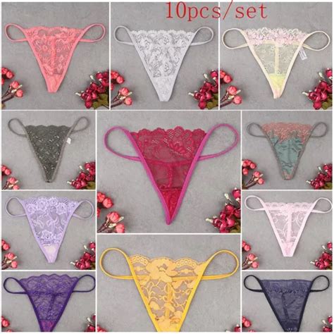 TRANSPARENT THONG SEAMLESS G String Lace Panties Sexy Lingerie Low Waist Briefs EUR 4 38