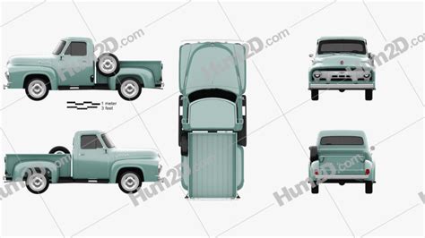 Ford F 100 Pickup 1954 Blueprint In Png Download Veículos Clip Art Images