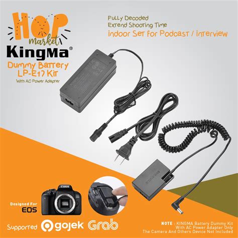 Jual Kingma Dummy Battery Kit Canon Lp E Indoor With Ac Power Supply