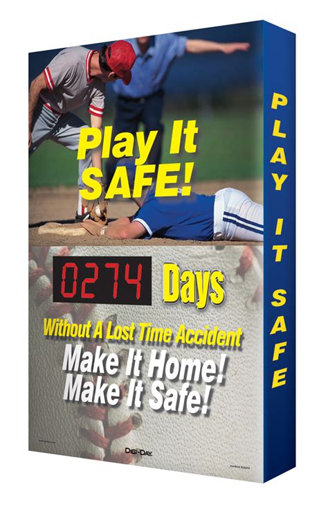 Digi Day 2 Electronic Safety Scoreboards Play It Safe Scg114 Accuform