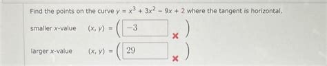 Solved Find The Points On The Curve Y X3 3x2−9x 2 Where The