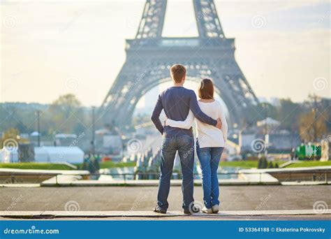 Beautiful Romantic Couple In Paris Stock Photo Image Of Kiss Eiffel