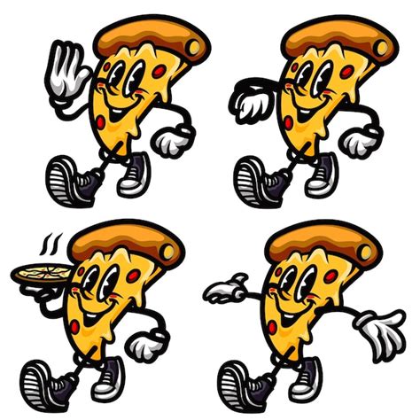 Premium Vector That Funny Pizza Mascot Slice Character Vector