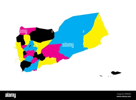 Yemen Political Map Of Administrative Divisions Governorates And