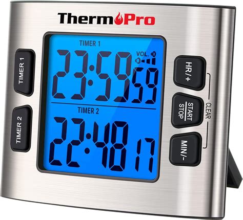 Thermopro Tm Digital Kitchen Timer With Dual Countdown Stop Watches