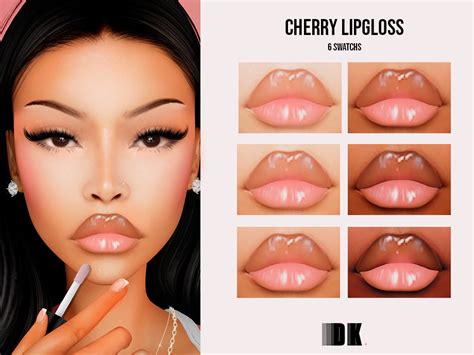 Cherry Lipgloss Dark Pink Sims Piercings Sims Cc Makeup Sims