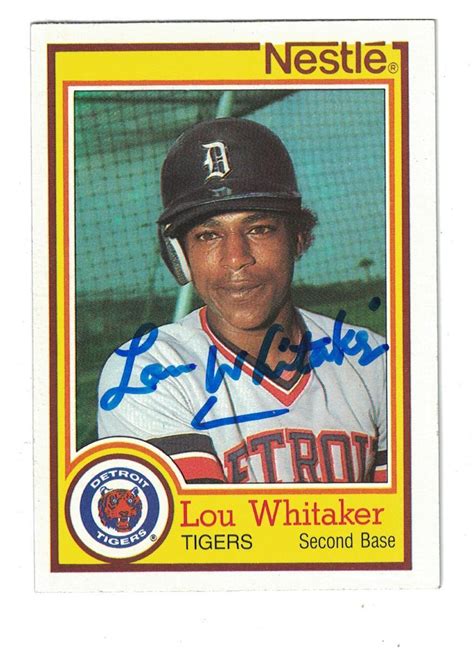 Lou Whitaker Autographed Topps Nestle Baseball Card Signed Detroit