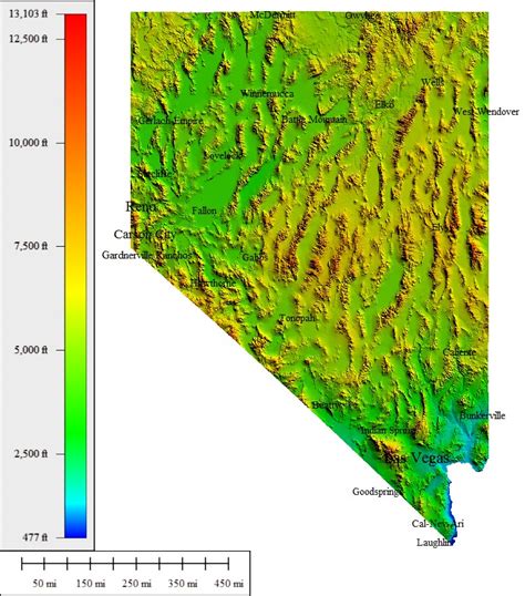 Elevation Map Of Nevada