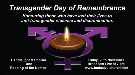 Transgender Day Of Remembrance Candlelight Memorial On 20th Nov 2020