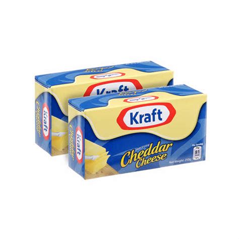 Kraft Cheddar Cheese Block 2x250g Off Sharjah Co Operative Society