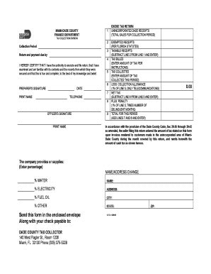 Fillable Online Miamidade Utility Excise Tax Return Form Miami Dade