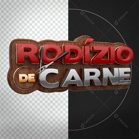 3D Rodízio de Carne Selo para Composição PSD