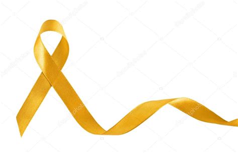 Gold Ribbon for Childhood Cancer with copy space — Stock Photo ...