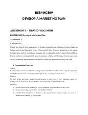 Bsbmkg Task Docx Bsbmkg Develop A Marketing Plan Assessment