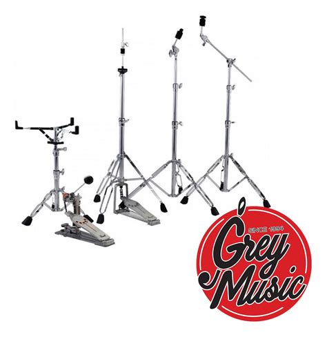 Pack De Fierros Pearl Hwp Soportes Con Pedal Demonator Grey Music