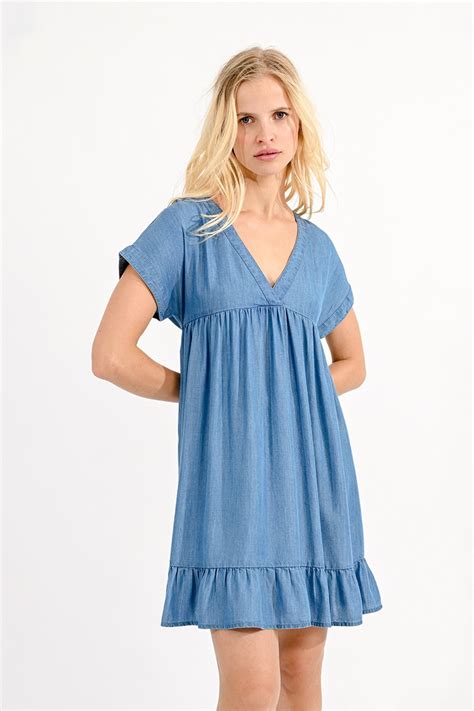 Flared Mini Dress In Lyocell Molly Bracken E Shop