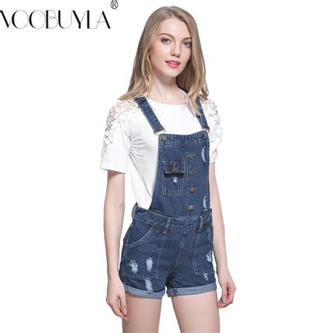 Shorts Jeans Womens 2017 Summer Strap Shorts Suspenders Mid Waist Denim