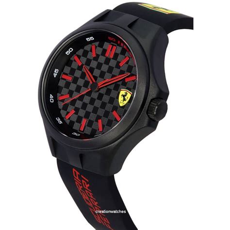 Scuderia Ferrari Pit Crew Silicone Strap Black Dial Quartz 0830643 Men