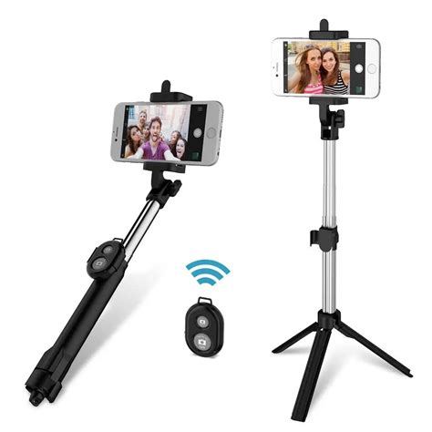 In Selfie Stick Mini Tripod Self Stick Bluetooth Remote Shutter